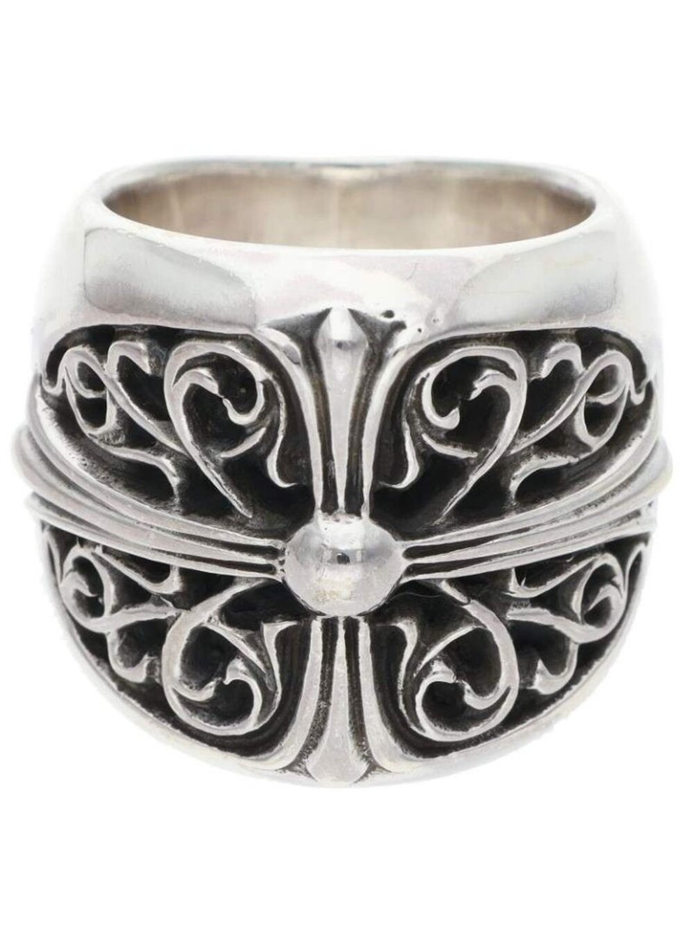 Chrome Hearts Classic Oval Cross Silver Ring